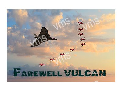 AIR0103 FAREWELL VULCAN NETAL SIGN 12"X8"