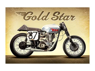 AMB005 - Gold Star Motorbike Metal Sign 18"x12"