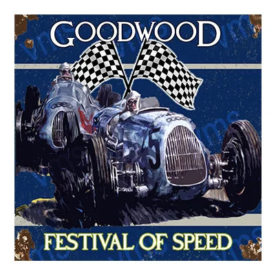 GOOD005B GOODWOOD FESTIVAL OF SPEED VINTAGE METAL SIGN 12"X12"