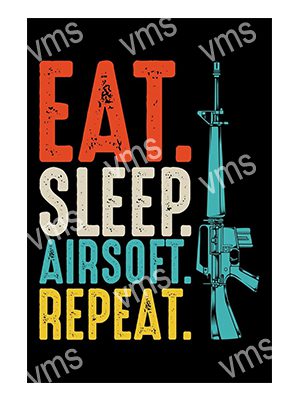 GUN006 EAT SLEEP 8"X12"