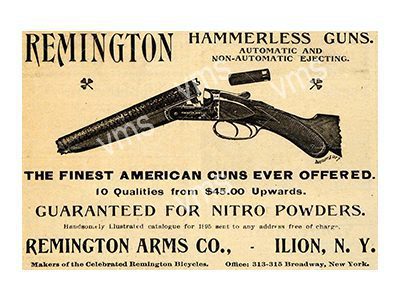 GUN013 REMMINGTON HAMMERLESS 12"X8"