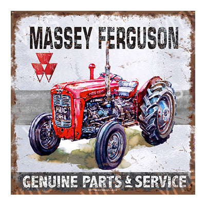 TRC004 - MASSY FERGUSON TRACTOR VINTAGE METAL SIGN RUST EFFECT  - 12"x12"