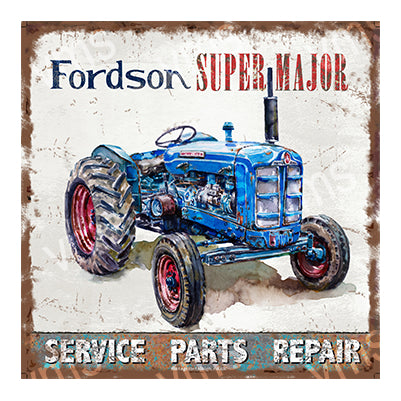 TRC006 -FORDSON SUPERMAJOR TRACTOR VINTAGE METAL SIGN RUST EFFECT 12"x12"