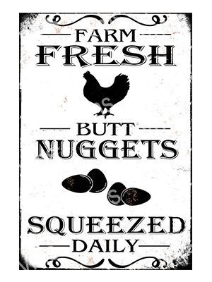 AN0200 BUTT NUGGETS METAL SIGN 8"X12"