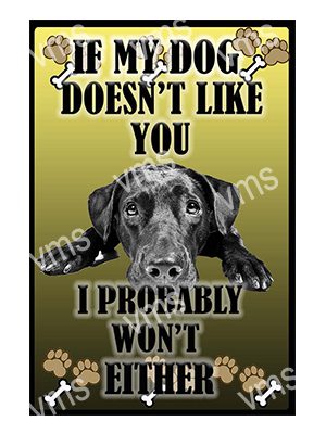 AN026 IF MY DOG BLACK LABRADOR METAL SIGN 8"X12"