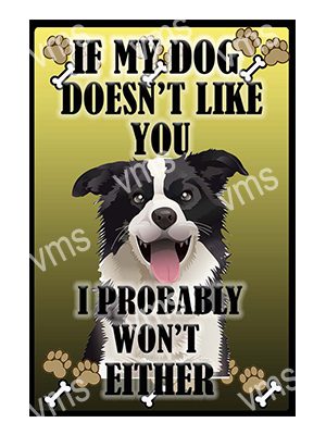 AN029 IF MY DOG COLLIE METAL SIGN 8"X12"