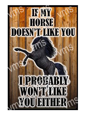 AN052 IF MY HORSE DOESN'T LIKE YOU METAL SIGN 8"X12"