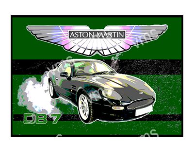 AST0105 ASTON DB7 CAR METAL SIGN 18"X12"