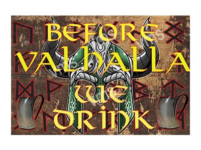 BAR0101B VALHALLA METAL SIGN 18"X12"