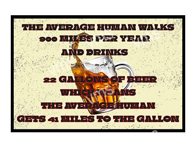 BEER001A BEER PER GALLON METAL SIGN 12"X8"