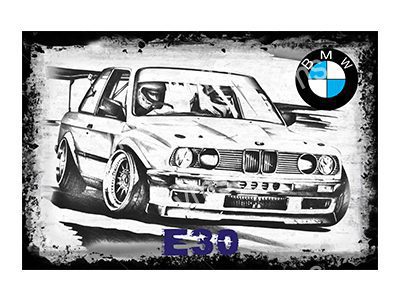 BMW0300 E30 M3 CAR METAL SIGN 18"X12"