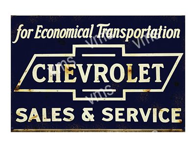 CHEV0100 CHEVY SALES METAL SIGN 12"X8"