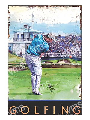 DAZ001 GOLFING METAL SIGN 12"X18"