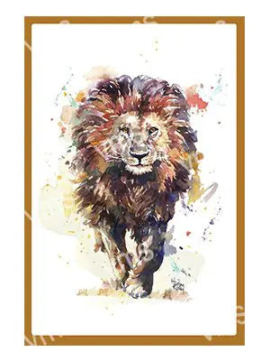 DAZ004 LION METAL SIGN 12"X18"