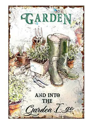 DAZ012 GARDEN METAL SIGN 8"X12"