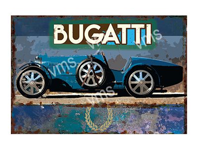 DAZ016A BUGATTI METAL SIGN 24"X16"