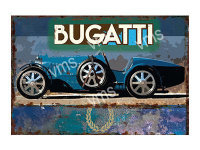 DAZ017A BUGATTI  METAL SIGN 18"X12"