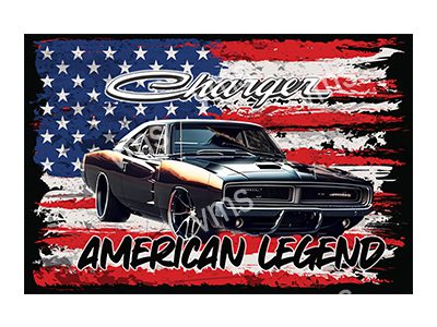 DODGE007A DODGE CHARGER LEGEND METAL SIGN 18"X12"