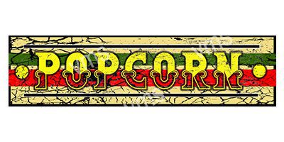 FAIR009 POPCORN VINTAGE FAIRGROUND METAL SIGN 18"X4.5"