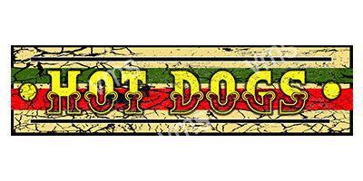 FAIR010 HOT DOGS VINTAGE FAIRGROUND METAL SIGN 18"X4.5"