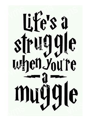 FLM003 H POTTER STRUGGLE MUGGLE METAL SIGN 8"X12"