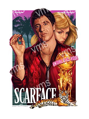 FLM0317 SCARFACE METAL SIGN 12"X18"