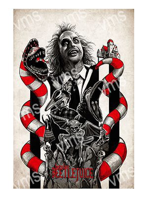 FLM0348 BEETLEJUICE METAL SIGN 12"X18"