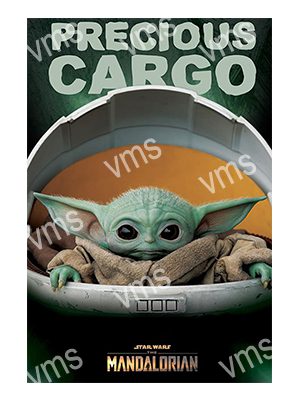 FLM0395 BABY YODA MANDALORIAN METAL SIGN 8"X12"