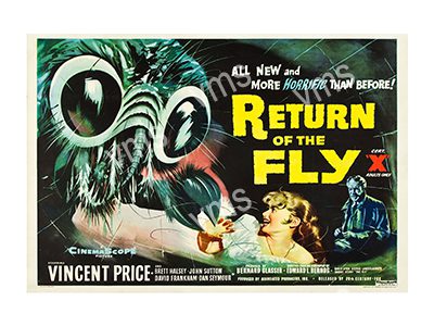 FLM0700 RETURN OF THE FLY METAL SIGN 18"X12"