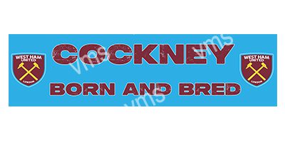 FOOT012A COCKNEY BORN & BRED FOOTBALL METAL SIGN 4.5"X18"