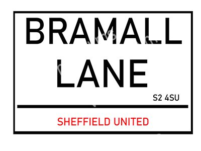 FOOT908 BRAMALL LANE 12"X8"