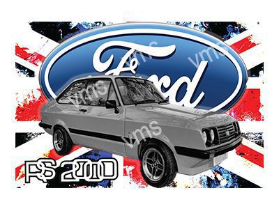 FORD0104 RS2000 UNION JACK METAL SIGN 18"X12"