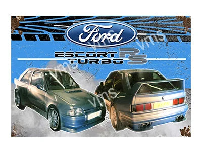 FORD0157B ESCORT RS T WIDE BODY VINTAGE METAL SIGN 18"X12"