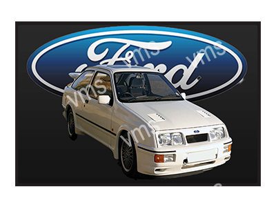 FORD0202 COSWORTH WHITE VINTAGE METAL SIGN 18"X12"