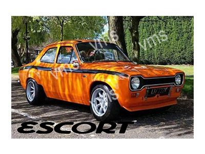 FORD0667 ESCORT MK1 ORANGE VINTAGE METAL SIGN 12"X8"