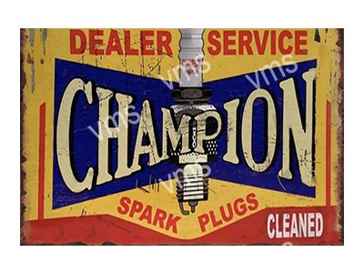 GAR0100 CHAMPION SPARK PLUG VINTAGE METAL SIGN 12"X8"