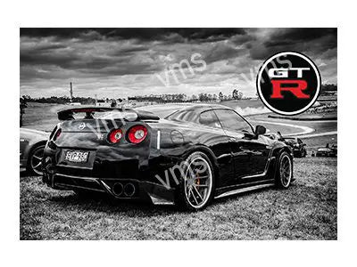 GTR0100 NISSAN GTR BLACK VINTAGE METAL SIGN 18"X12"