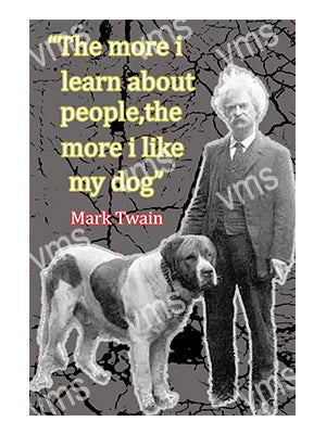 HHU0200B MARK TWAIN THE MORE I LEARN ABOUT PEOPLE  VINTAGE METAL SIGN 8"X12"