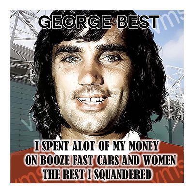 HHU0208 GEORGE BEST METAL SIGN 12"X12"