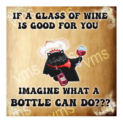 HHU0213 IF A GLASS WINE IS GOOD FOR YOU FUNNY METAL SIGN 12"X12"