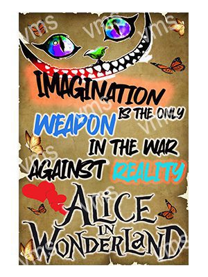 HHU0633 ALICE IMAGINATION METAL SIGN  8"X12"