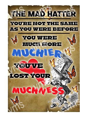 HHU0636 MAD HATTER METAL SIGN 8"X12"