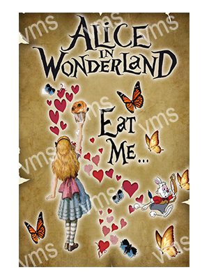 HHU0638 ALICE EAT ME METAL SIGN 8"X12"