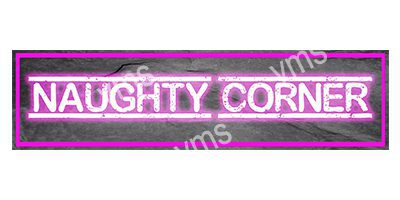 HHU0800 NAUGHTY CORNER FUNNY VINTAGE METAL SIGN 4.5X18 INCH