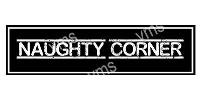 HHU0800B NAUGHTY CORNER FUNNY VINTAGE METAL SIGN 18"X4.5"