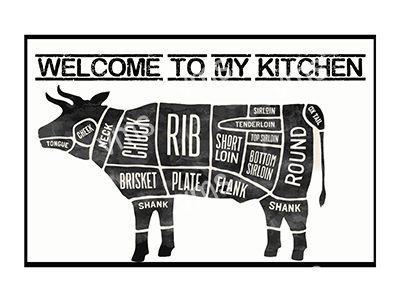 HHU0900 WELCOME TO MY KITCHEN METAL SIGN 12"X8"