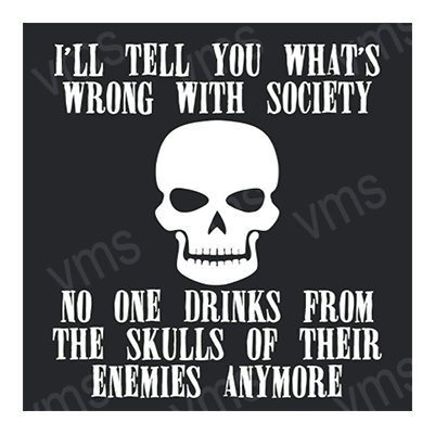 HHU767 DRINK FROM SKULL METAL SIGN 12"X12"