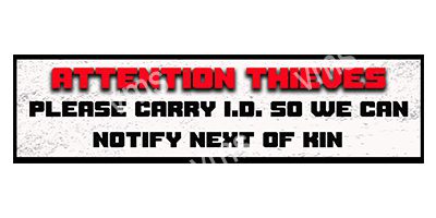 HO100A ATTENTION THIEVES FUNNY METAL SIGN 18"X4.5"