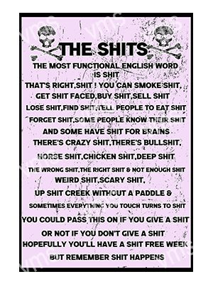 HU213A THE SHITS FUNNY METAL SIGN 8"X12"