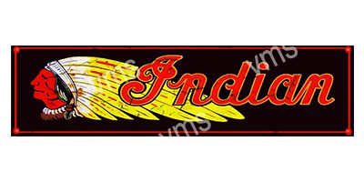 IND0100 INDIAN MOTORCYCLES METAL SIGN  4.5"X18"